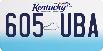 KY license plate 605UBA
