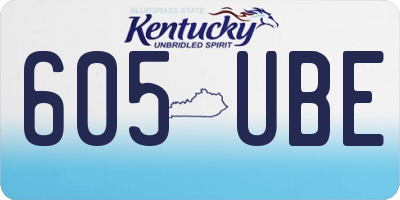 KY license plate 605UBE