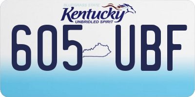 KY license plate 605UBF