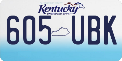 KY license plate 605UBK