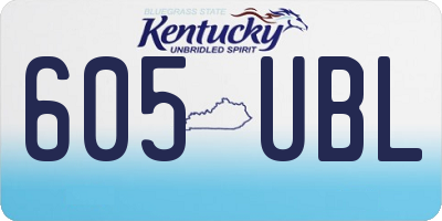 KY license plate 605UBL