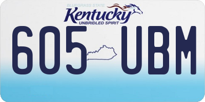 KY license plate 605UBM