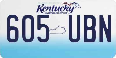 KY license plate 605UBN