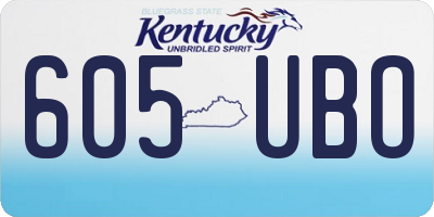 KY license plate 605UBO