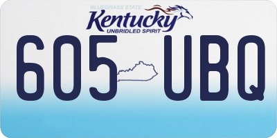 KY license plate 605UBQ