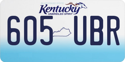 KY license plate 605UBR