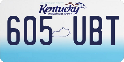 KY license plate 605UBT