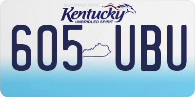 KY license plate 605UBU