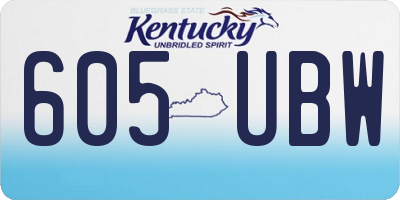 KY license plate 605UBW