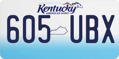 KY license plate 605UBX