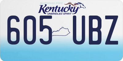 KY license plate 605UBZ