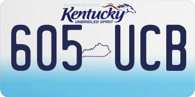 KY license plate 605UCB