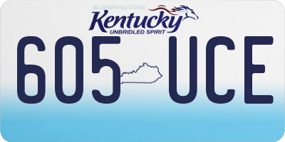 KY license plate 605UCE