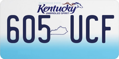 KY license plate 605UCF