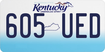 KY license plate 605UED