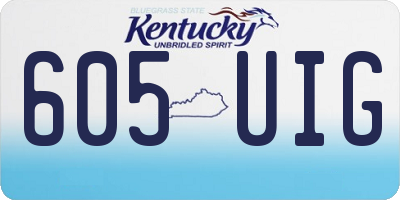 KY license plate 605UIG