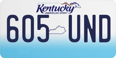 KY license plate 605UND