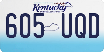 KY license plate 605UQD