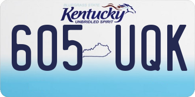 KY license plate 605UQK