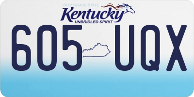 KY license plate 605UQX