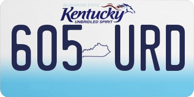 KY license plate 605URD