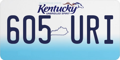 KY license plate 605URI