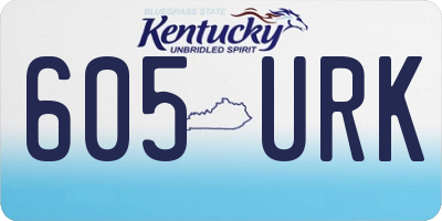 KY license plate 605URK
