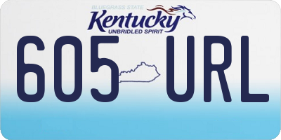 KY license plate 605URL