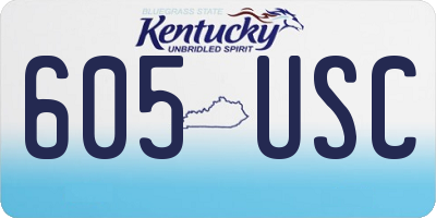 KY license plate 605USC