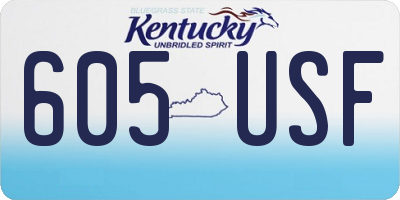 KY license plate 605USF