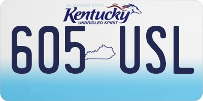 KY license plate 605USL