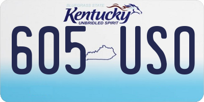 KY license plate 605USO