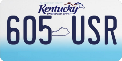KY license plate 605USR