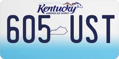 KY license plate 605UST