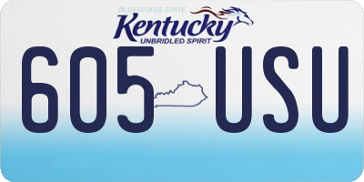 KY license plate 605USU