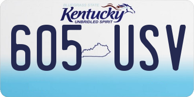 KY license plate 605USV