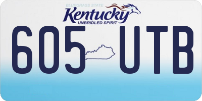 KY license plate 605UTB