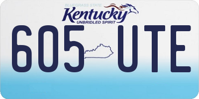 KY license plate 605UTE