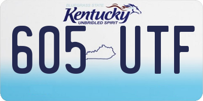 KY license plate 605UTF