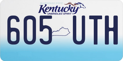 KY license plate 605UTH