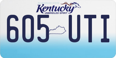 KY license plate 605UTI