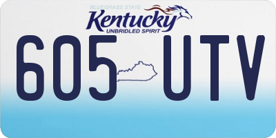 KY license plate 605UTV