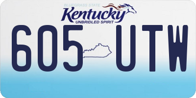 KY license plate 605UTW