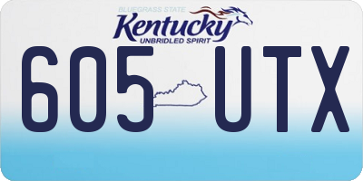 KY license plate 605UTX