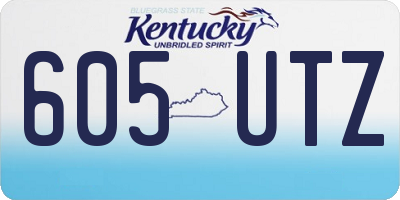 KY license plate 605UTZ
