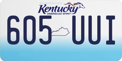 KY license plate 605UUI