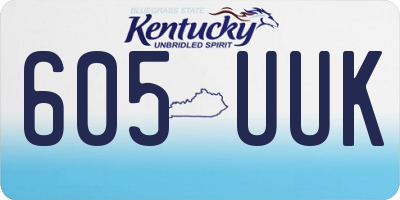 KY license plate 605UUK