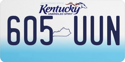 KY license plate 605UUN