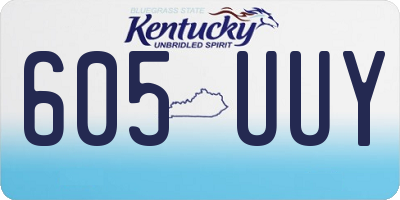 KY license plate 605UUY