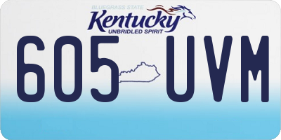 KY license plate 605UVM